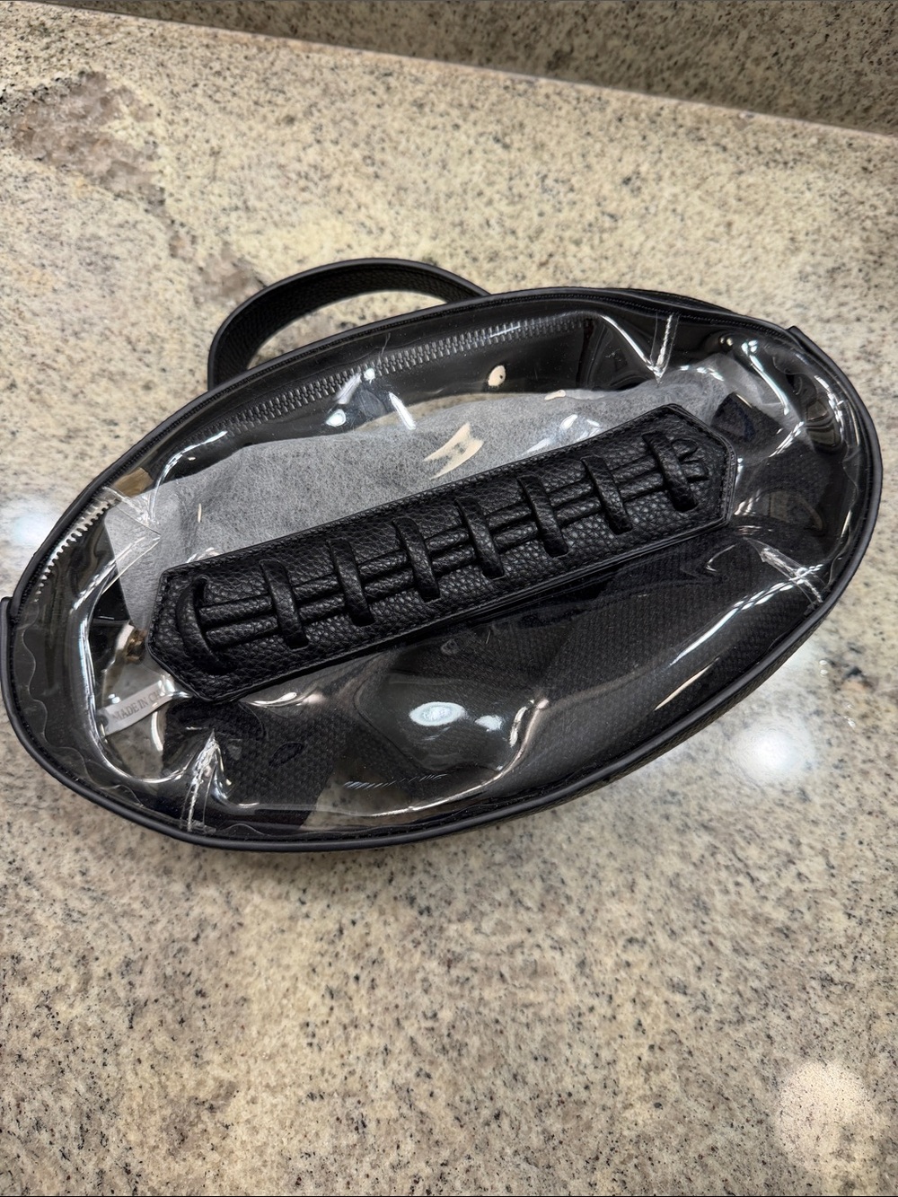 Clear/Black football bag for stadiums